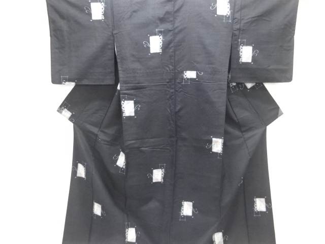 JAPANESE KIMONO / SILK / HAND WOVEN TSUMUGI / BUTTERFLY